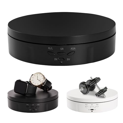 Image of 5.74' Motorized Rotating Display Stand for Jewelry, 360 Degree Electronic Turntable Display Stand with USB Charging Port for Photography Products, 3D Model, Cake