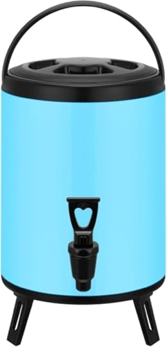 Riazdiw 6L/8L/10L/12L ケトル 断熱 ステンレススチール 断熱 保温・保冷 三脚 温水/ジュース/ミルクティー/牛乳/豆乳/コーヒー 家族の集まり レストラン (ブルー,6L)