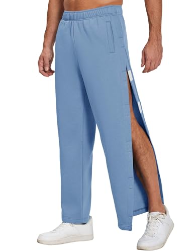 Deyeek Tear Away Fleece Pants for Men Post Surgery Adaptive