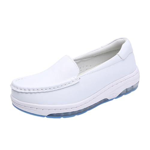 [Wygwlg] ���K�ȃX���b�|���y�ʃi�[�X�V���[�Y�A���f�B�[�X �z���C�g �X���b�|�� �ʋC�� �E�H�[�L���O �\�t�g�{�g�� ���U�[ ����~�� �i�[�X�V���[�Y�A�h�����[�t�@�[�A�a�@�K�[�f���p(White,24.5 cm)