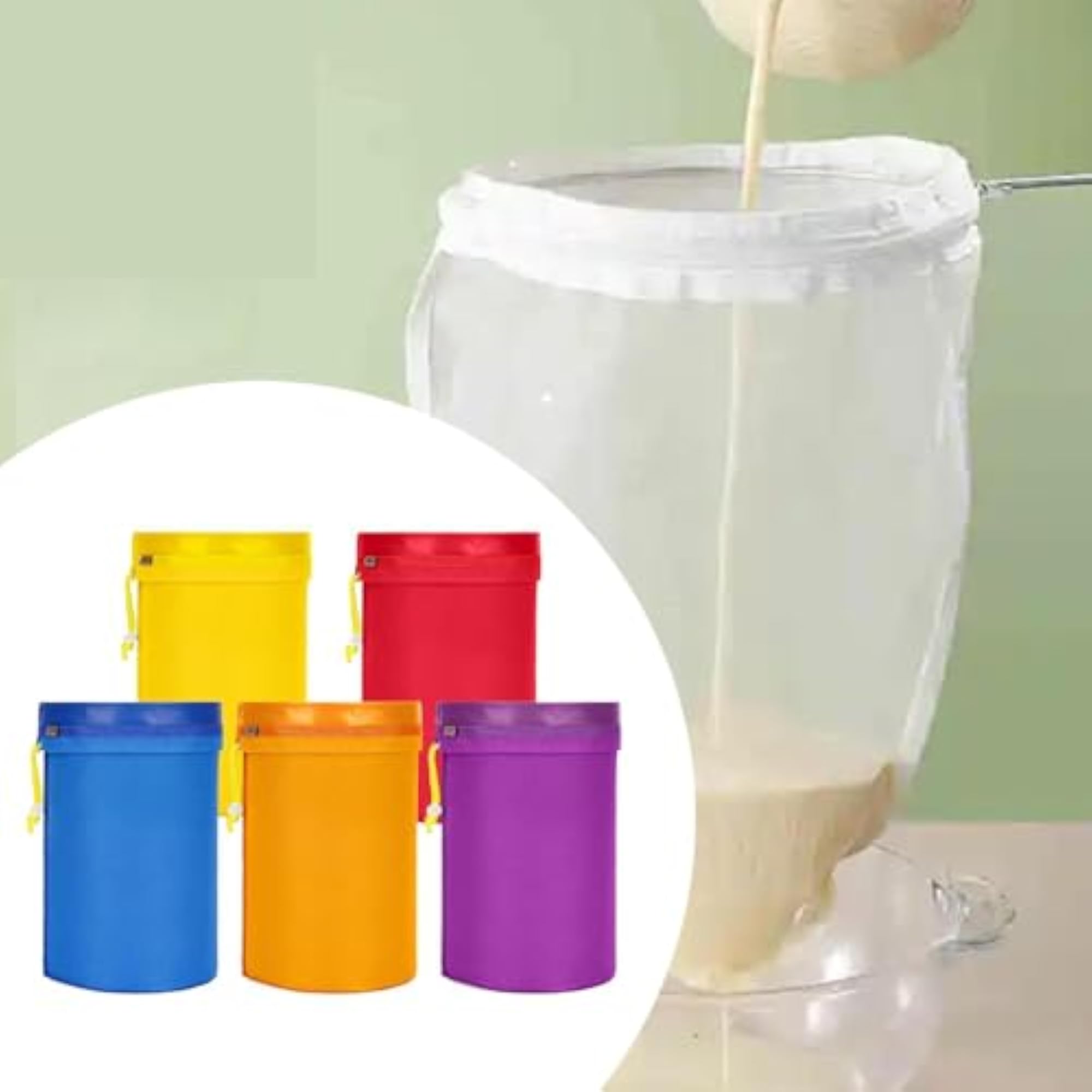 5x Brewing Bags Leakproof Juicing Drawstring Pouch