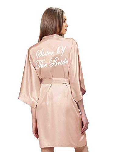 Satin Robe for women Short Bride and Bridesmaid Rose Gold Dressing robe for Wedding Party…
