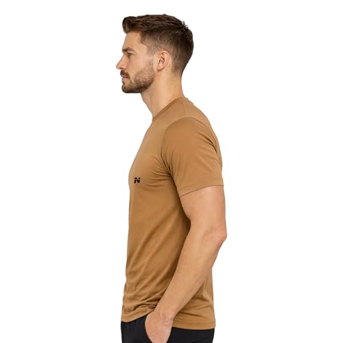 Image of NINQ Solid Tshirt for Men Round Neck | Half Sleeve Tshirt | Slim Fit Compression T-Shirt Gym Wear | Casual Running Yoga Sports wear for Mens