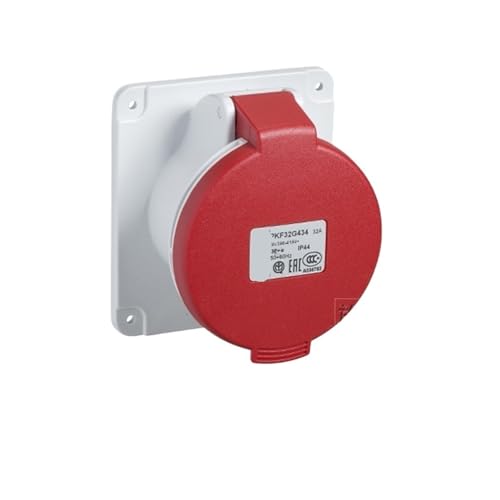PKF32G434 waterproof connector fast concealed industrial socket (32A 6h IP44 4P red)