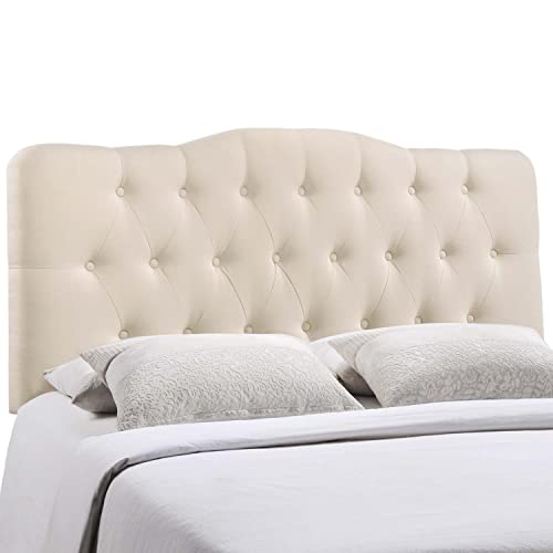 Modway Annabel Tufted Button Linen Fabric Upholstered King Headboard In Ivory #TOP3