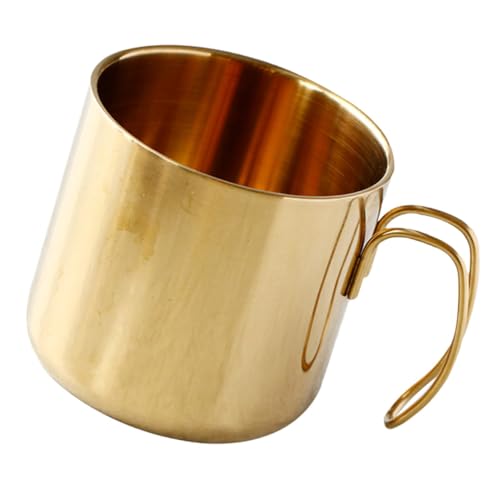 Amosfun 1 Pièce tasse à café en acier inoxydable tasses à expresso verre expresso espresso cup verres à boire Tasses de café tasse cafe double paroi gobelet à bière réservoir d'eau Golden