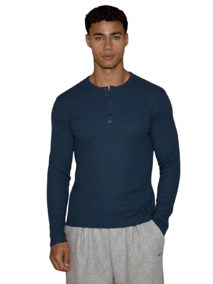 Image of The Modern Soul Men's Waffle Knit Henley Half Sleeve Tshirt for Men