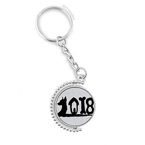 Llavero Perro Año Nuevo 2018 giratorio para organizar tus llaves en la mochila diaria