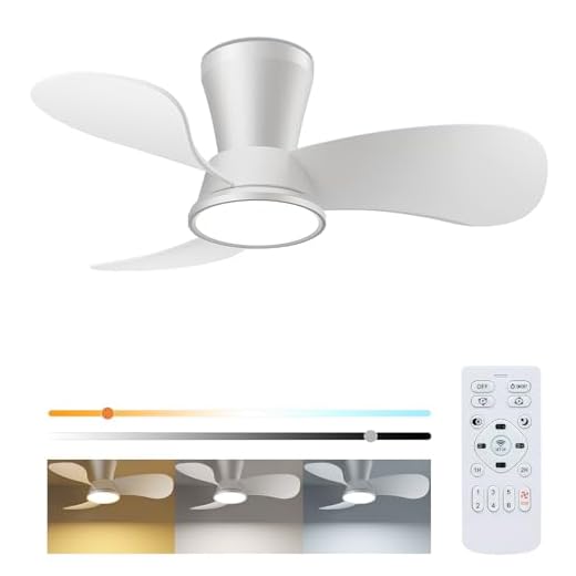 Ventilador de Techo con Luz y Mando a Distancia, 77CM-Lampara Ventilador Techo Regulable de memoria 3 Color DC Motor Reversible, Silencioso 6 Velocidades para Dormitorio Salon habitaciones infantiles