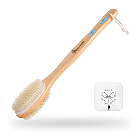 Hanstock Wooden Back Scrubber with Dual Bristles Cover