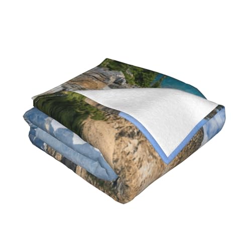 Couverture en micro-polaire Mountains plaid lit et canapé pliable