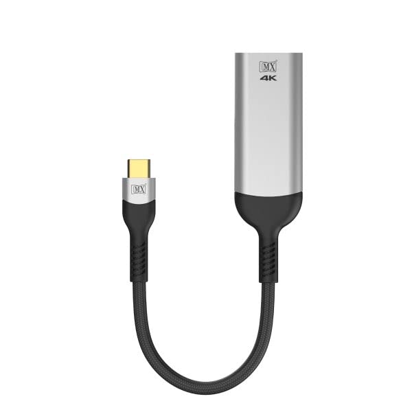 Image of MX Type C 3.0 Male to HDMI Female Short Cable Converter 0.1 Meter with Gold Plated Connector & Nylon Braided OFC Cable