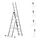 Ausziehbare Leiter, 3 Ebenen, StablePro, 3 x 8 Stufen, Aluminium, ausziehbar, verschiebbar, 6 Positionen, Arbeitshöhe max. 5,05 m, Hostrom