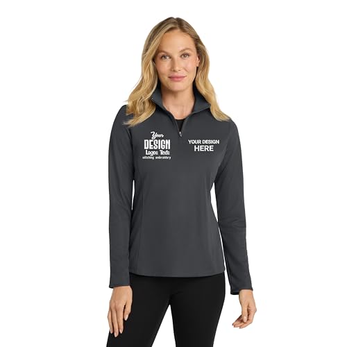 Custom Women’s Fleece Quarter-Zip Pullover, Personalized Embroidered 1/4 Zip Sweatshirt, Custom Logo or Text Zip-Up Sweater, Soft and Warm Fleece Layer for Work, Gifting, or Casual Everyday Wear2