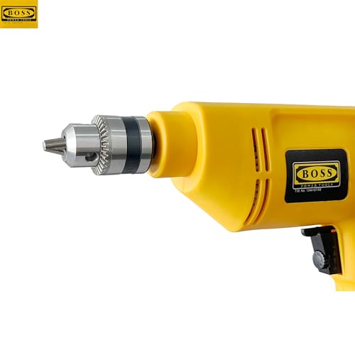Image of BOSS BS-10(R /F) Electric Drill Machine with Bit Set, 500W, 100% Copper, Chuck 10mm Forward /Reverse Speed Control for Wood, Masonry, Metal Work, 6 Month Warranty