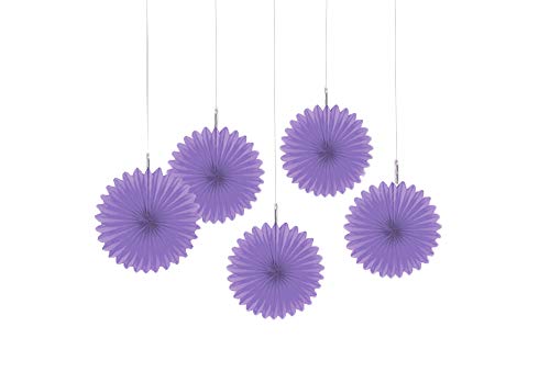 Amscan Hot Stamp Paper Fans, 5 Ct, New Purple Party-Decorations