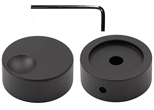 Szliyands 2pcs 32 x 13 mm Aluminum Alloy Potentiometer Control Knob Volume Audio Electric Guitar Bass Screw Type,for 6mm Diameter Shaft (Black)