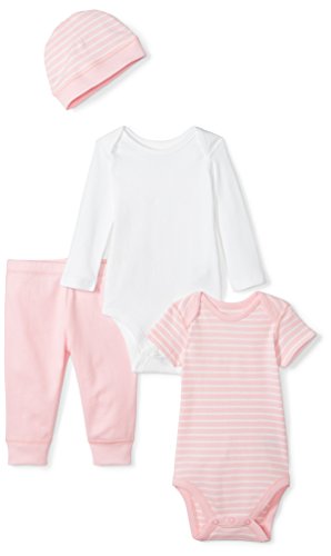 Moon and Back Baby 4 Piece Organic Playtime Gift Set, Pink Blush, 0-3 Months