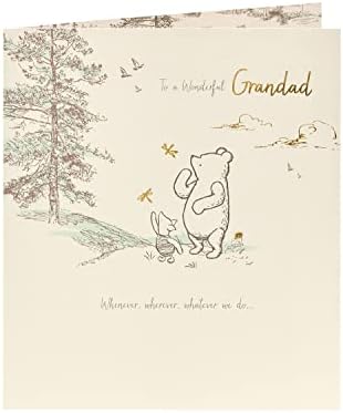 Disney Grandad Birthday Card - Winne The Pooh Birthday Card for Grandad - Cute Birthday Card for Him