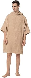 John Dann 100 Percent Combed Cotton Adult Hooded Ponchos . Hood Poncho Towel for Beach, Swimming, Surfing (L-XL, Grey) (JD-BR-001)