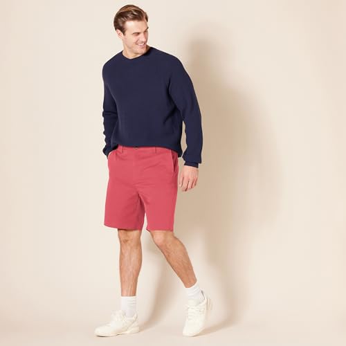 Amazon Essentials Men's Classic-Fit 9" Chino Shorts, Raspberry Red, 40 - Thumbnail 7