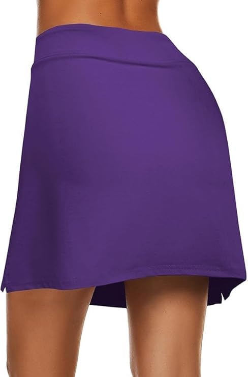 Image of Jawdrobe Women's Women's & Girls High Rise Flared Skorts Stretchy Opaque Skater Skirts with Shorts