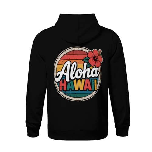 Kids Flower Aloha Hawaii Boys Girls Lightweight Kangaroo Pocket Fleece Hoodies3