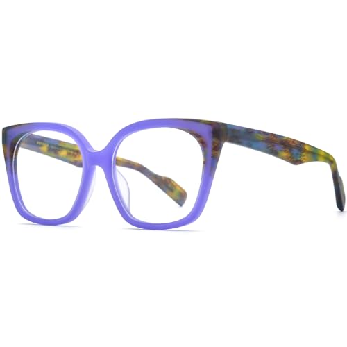 Image of HEPIDEM Gradient Multicolor Acetate Glasses Frame Women Big Oversize Eyeglasses 2023 New Spectacles Eyewear