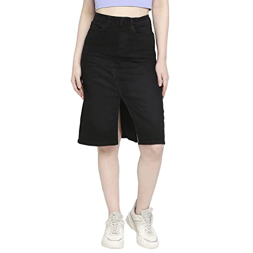 Image of Spykar Women's Knee Length Skirt