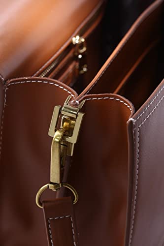 Sac à main en polyuréthane vegan au design raffiné marron taille Medium - 4