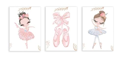 Princesse rose nordique : lot de 3 toiles inspirantes pour bercer les rêves d'enfant