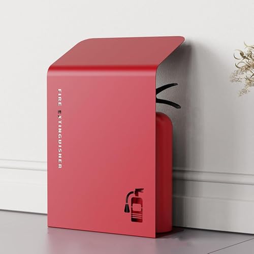 KJZQLMZ Fire Extinguisher Storage Cabinet, Heavy Duty Metal Safe Equipment Stand, for Public Places and Emergency Preparedness (Red L)