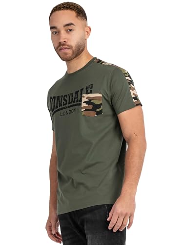 T-shirt Lonsdale London Huxter homme manches courtes olive regular vert