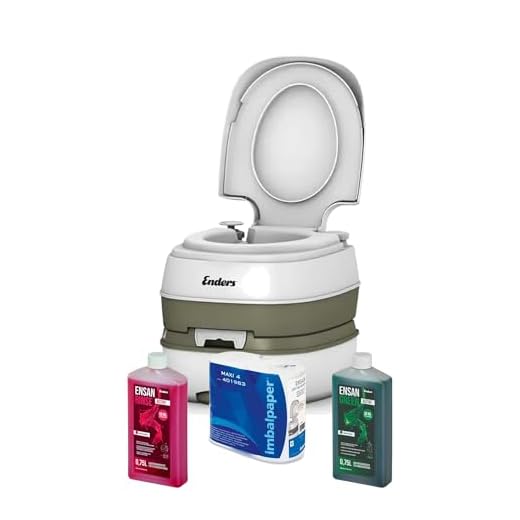 Enders Campingtoilette Starter-Set - Kleine Outdoor Campingtoilette inkl. Sanitärflüssigkeit und Klopapier, Mobile Chemietoilette, Campingklo, WC Toilettensitz - Weiß
