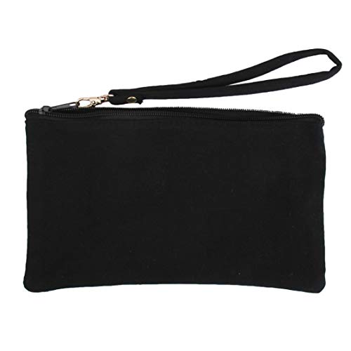 Cotton Canvas Small Wristlet Bag Make-up Organizer Makeup Bag - 100% Cotton Heavy Duty Canvas 5