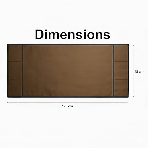 Image of Refrigerator Cover Double Door Waterproof, Dustproof, Refrigerator Top Cover, Protective Covers for Fridges with Extra Storage Space Nylon Top Fridge cover with 6 Storage Pockets (Coffee, 170 x 65 cm)