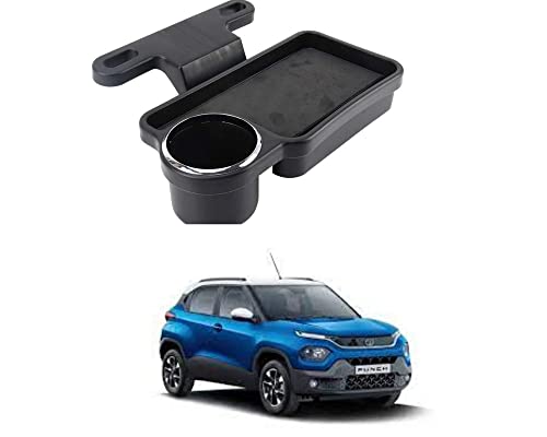Image of Oshotto (FT-04) Foldable Car Auto Headrest Rear Back Seat Table Drink Food Cup Tray Holder Compatible with TATA Punch Black