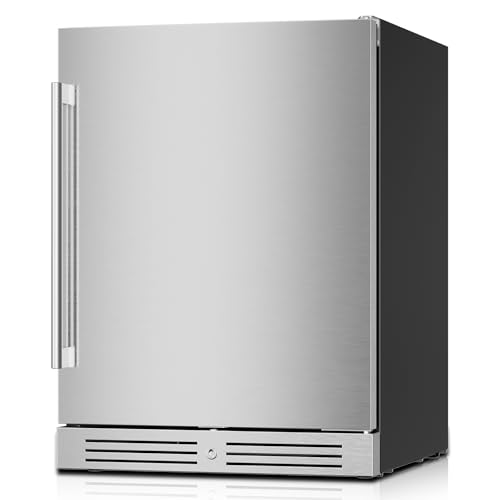 Yeego 24 Inch Beverage Refrigerator, 160-Can Beverage Cooler with Lock