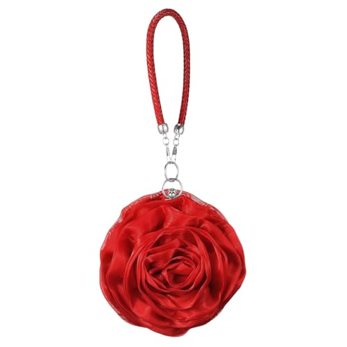 Pochette de soirée rouge Ticha : rangez clés et rouge à lèvres avec style pour votre bal