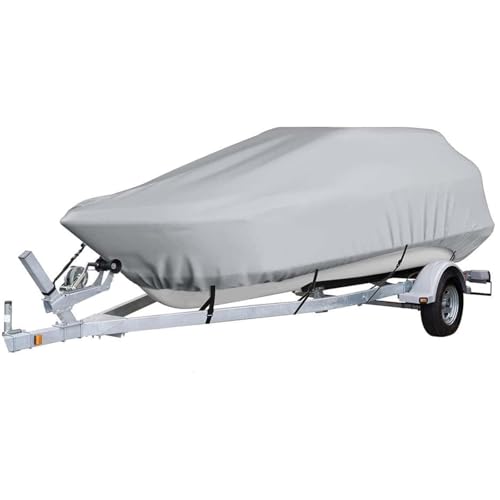Premium wasserdichte Bootsabdeckung – 420D Oxford-Plane für V-Rumpf-, Ruder- und Angelboote (grau, 420 x 270 cm) – langlebig, UV-beständig, robuster Schutz Premium wasserdichte Bootsabdeckung – 420D Oxford-Plane für V-Rumpf-, Ruder- und Angelboote (grau, 420 x 270 cm) – langlebig, UV-beständig, robuster Schutz