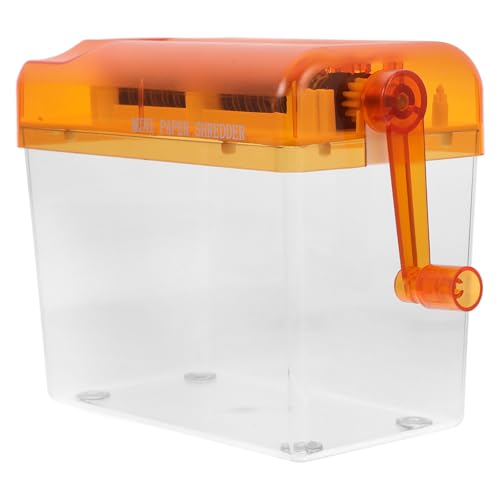 OATIPHO Mini Paper Shredder Manual Document Cutter Portable Handheld Paper Cutting Machine for Home Office Desktop Use Orange