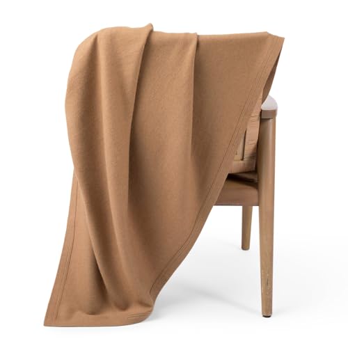 Jet&Bo 100% Camel Hair Throw Blanket for Sofa & Bed,