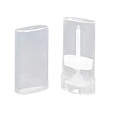 HEALLILY 10pcs Clear Empty Plastic Oval Deodorant Containers Lip Balm Tubes for Homemade Lip,Cosmetics,Lipstick,Chapstick
