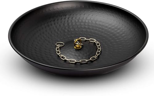 Monarch Rain Chains Rain Chain Basin 12 Inch Hand Hammered Anchor Bowl for Gutters Matte Black Decorative Anchoring Basin for Outside Garden Lawn & Patio Water Feature Downspout Catcher Basins
