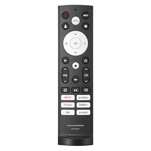 BUCK ELECTRONICS Replacement Remote for Hisense Smart TVs, Model ERF3K90H - Compatible with 4K, ULED & UHD, 1 Pack