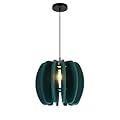 TimberAura Pendant Light with Felt Lampshade, Modern Hanging Lamp Fixture, DIY Acoustic Pendant Light Chandeliers for Kitchen Island, Living Room, Dining Room, Bedroom, Office (D11.8"x10.2")