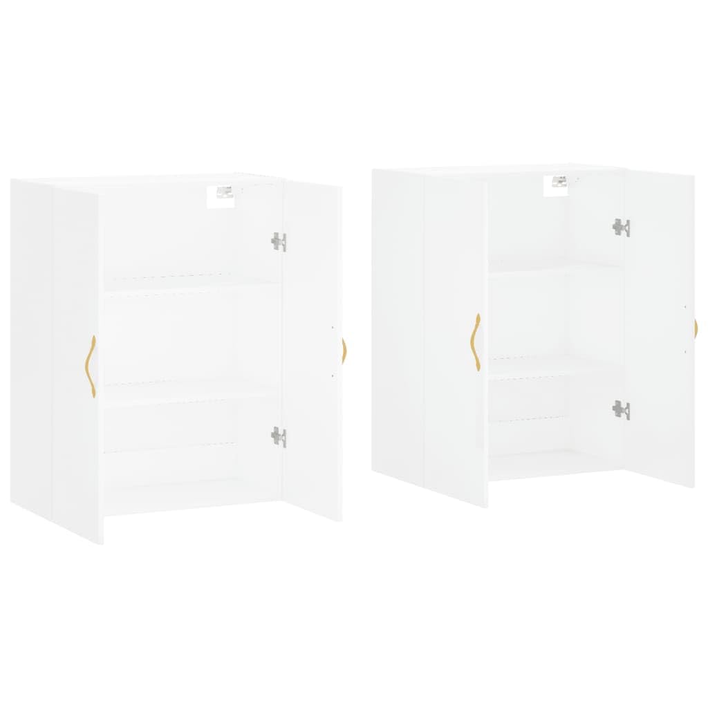 Juego de 2 armarios de pared, 69,5 x 34 x 90 cm, color blanco
