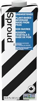 SPROUD Dairy Free Milk UNSWEETENED Flavor, Vegan Milk with Plant-Based Pea Protein, Shelf Stable Non-GMO, 1 Liter (Pack of 6)