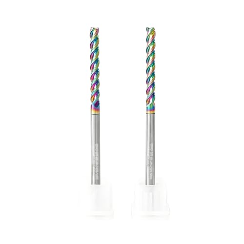 Image of Tools 1 /8 inch Extra Long Carbide Square End Mill for Aluminum, Copper Alloy, Plastic, 3 inch Overall Length End Mill Bits, 3 Flute HRC 62 Deg DLC Coating, CNC Router Bits 1 /8 Shank (1 /8-3 inch 2PCS)