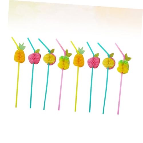 24 pitillos plásticos desechables 3D coloridos para fiesta miniatura 3